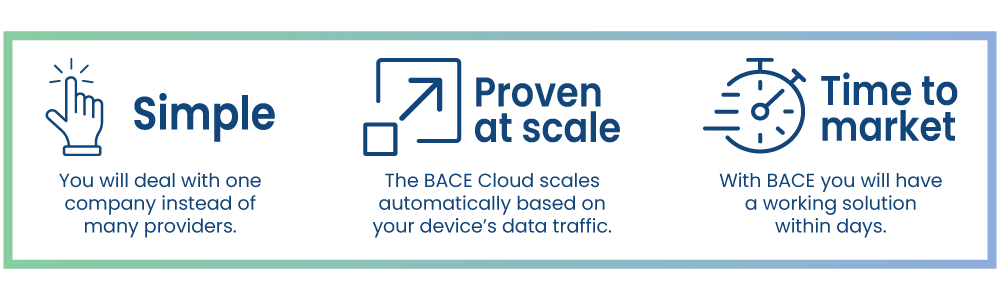 BACE, the IoT technology for remote monitoring. 